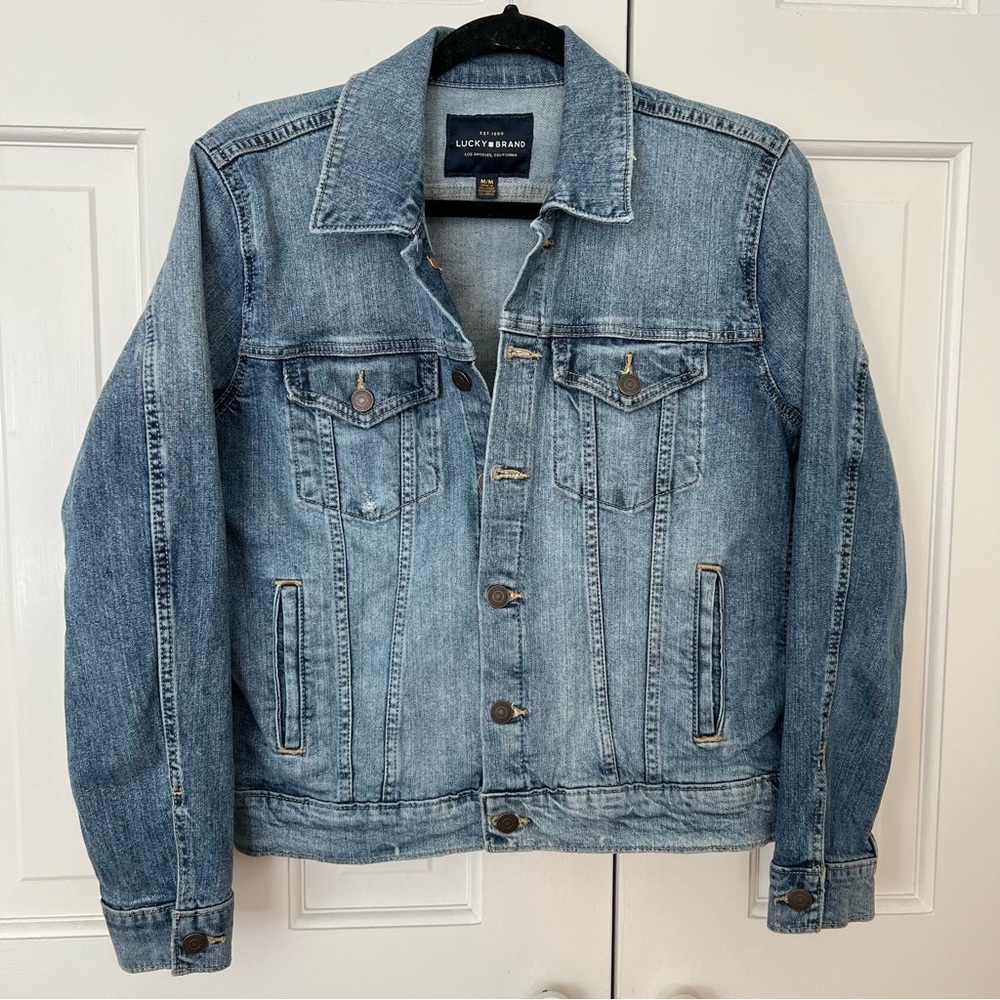 Lucky Brand The Tomboy Trucker Jacket Womens Blue Denim Jean Jacket Size M